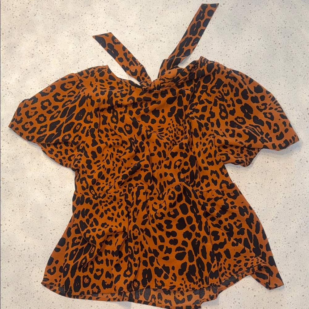 Lane Bryant Leopard Print Blouse - Black and Brown